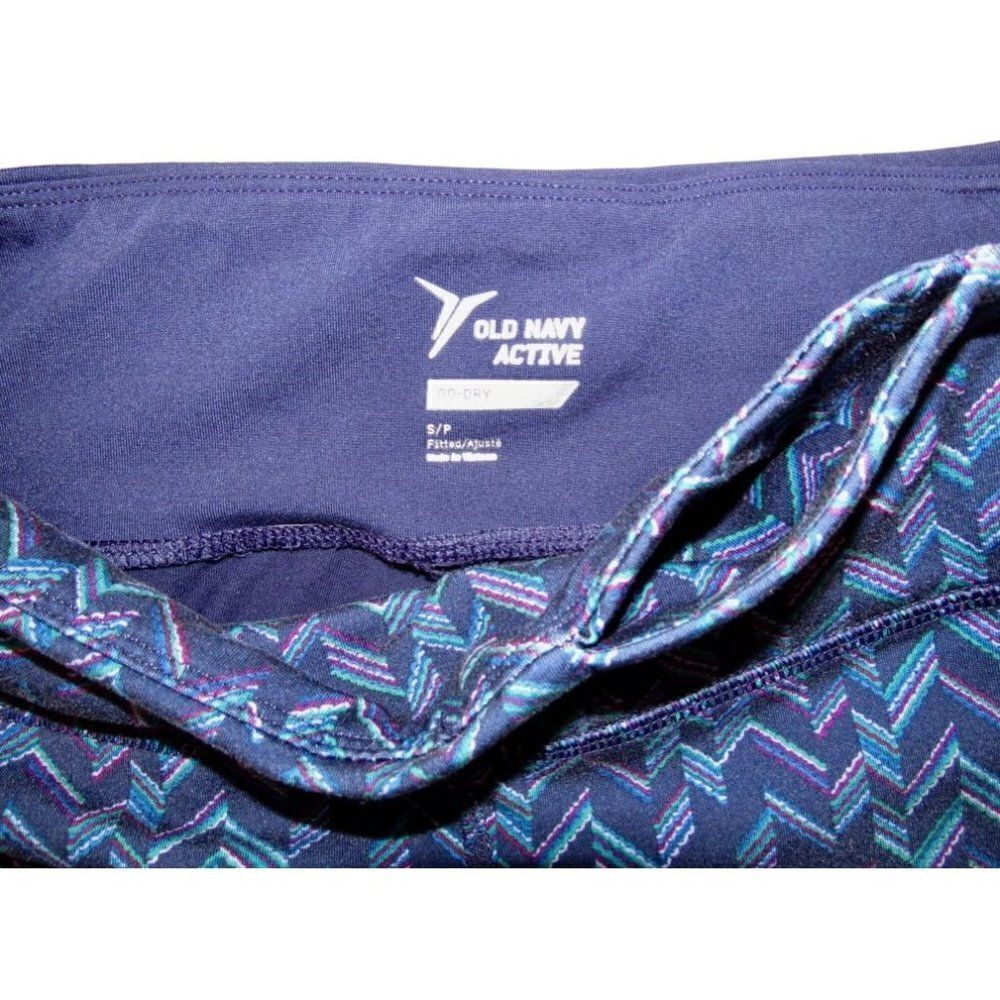 Old Navy‎ Active Blue & Teal Print Fitted Go-Dry Leggings Sz S - Picture 5 of 5